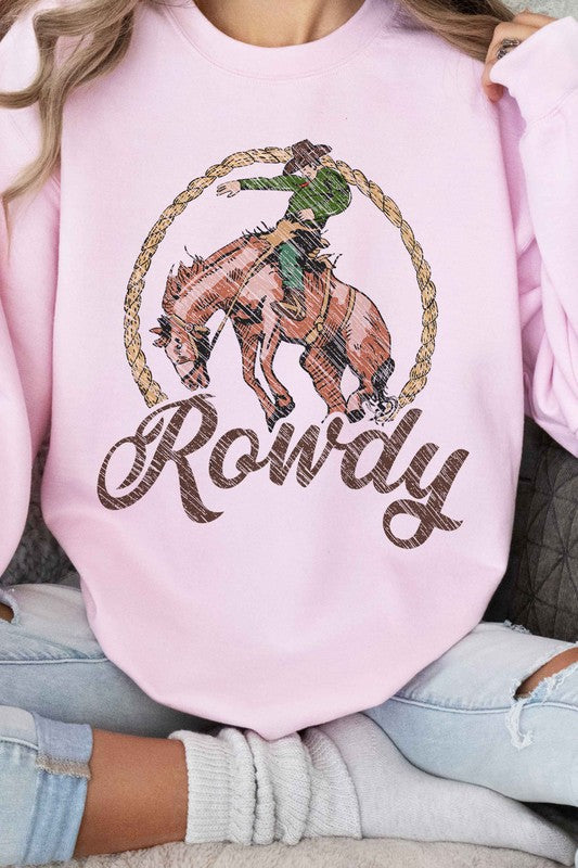 ROWDY COWBOY WESTERN WILD GRAPHIC SWEATSHIRT
