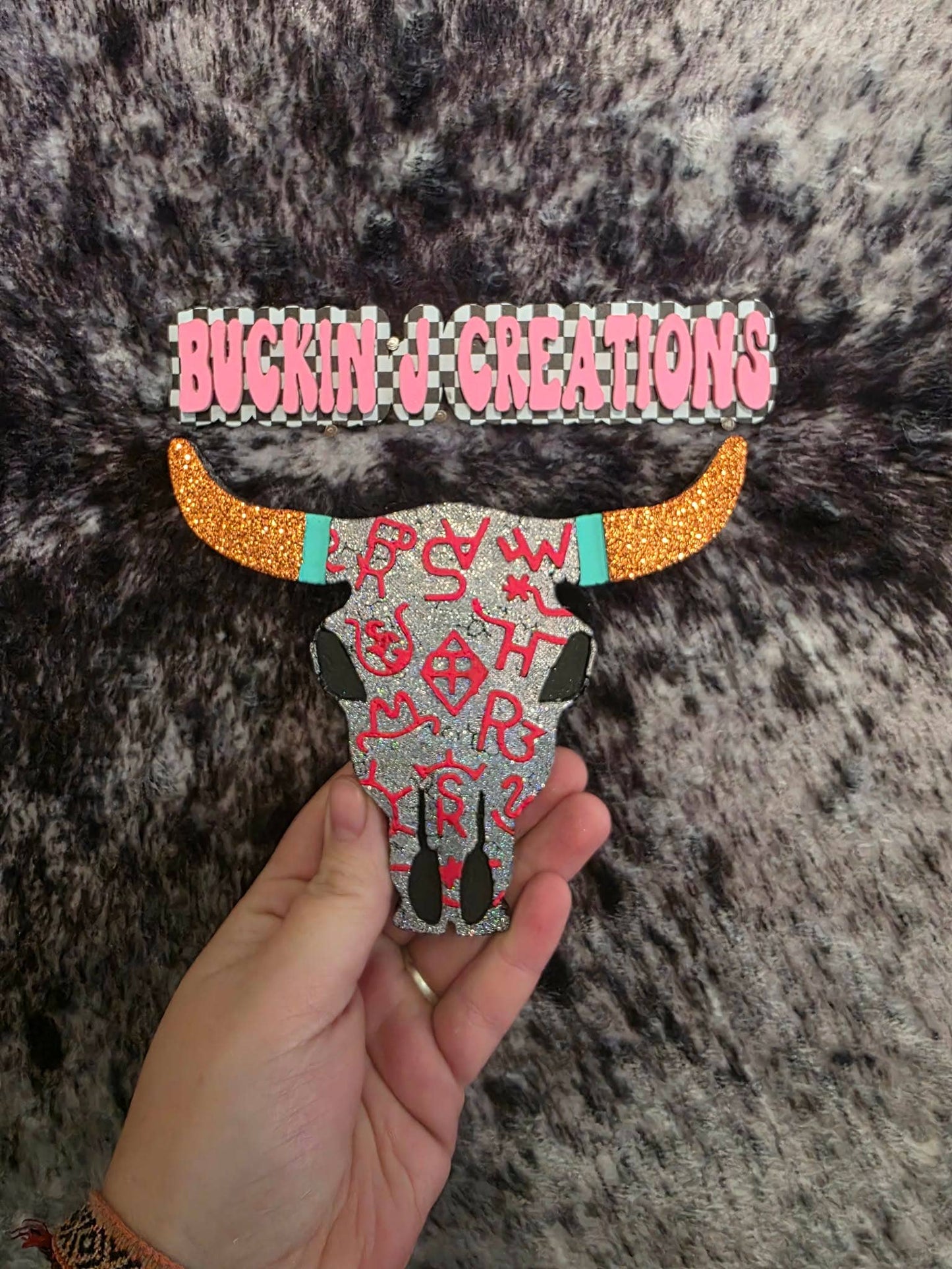 Branded Cow Skull | Handmade Car Freshie