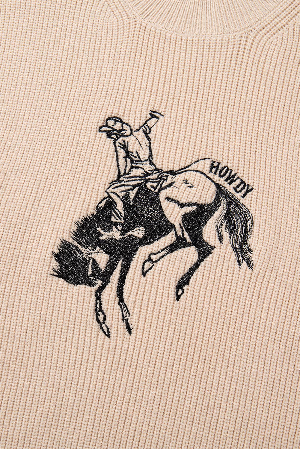 HOWDY Rodeo Cowboy Printed Short Sleeve Sweater