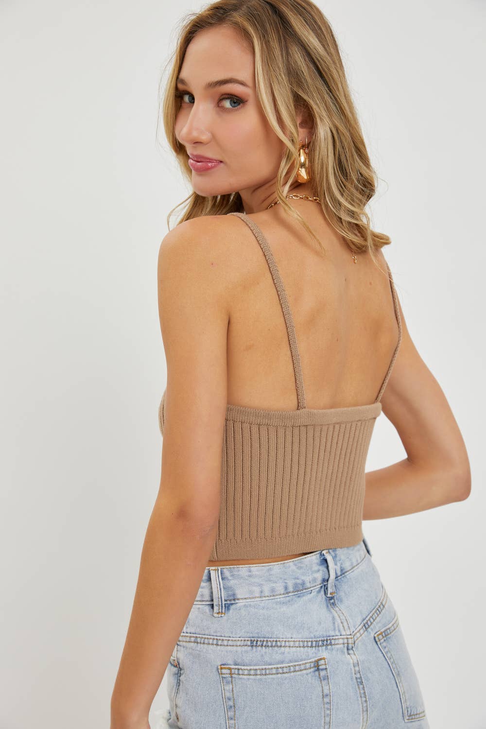 CASUAL CAMI KNIT CROPPED TANK TOP
