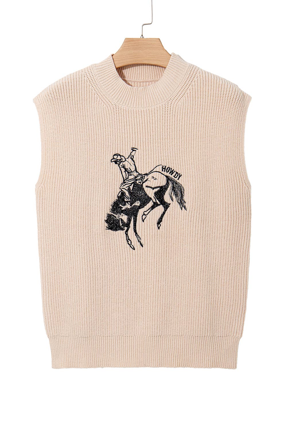 HOWDY Rodeo Cowboy Printed Short Sleeve Sweater