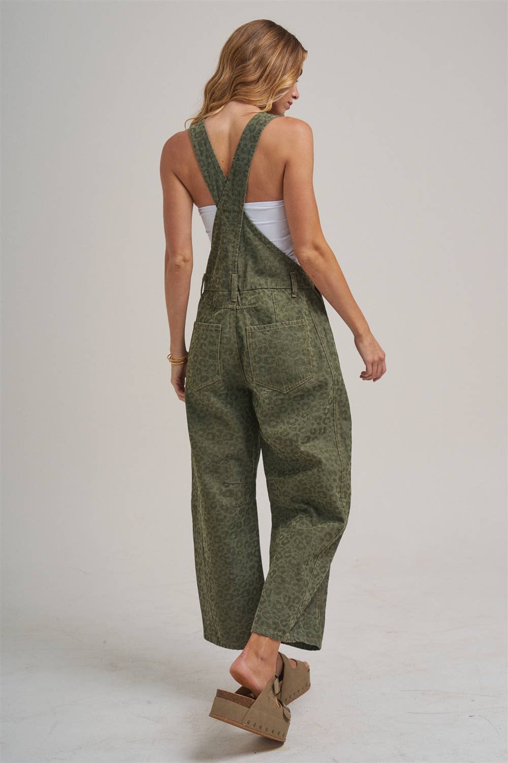VINTAGE LEOPARD OVERALL JUMPSUIT_JLB80013-03: VINTAGE MOCHA / S-M-L(2-2-2)