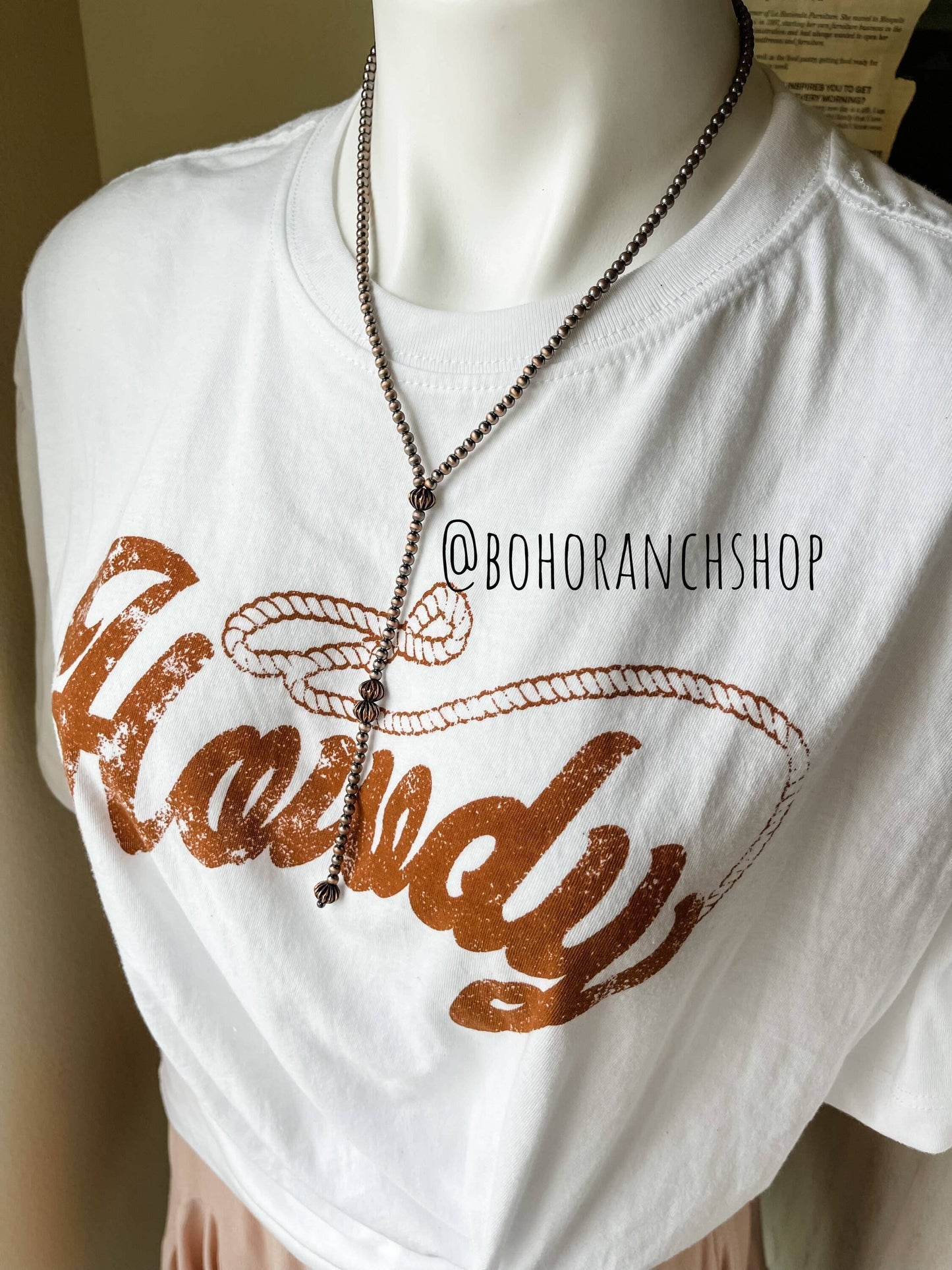 Navajo Style Y Necklace Western Pendant Necklace: Silver