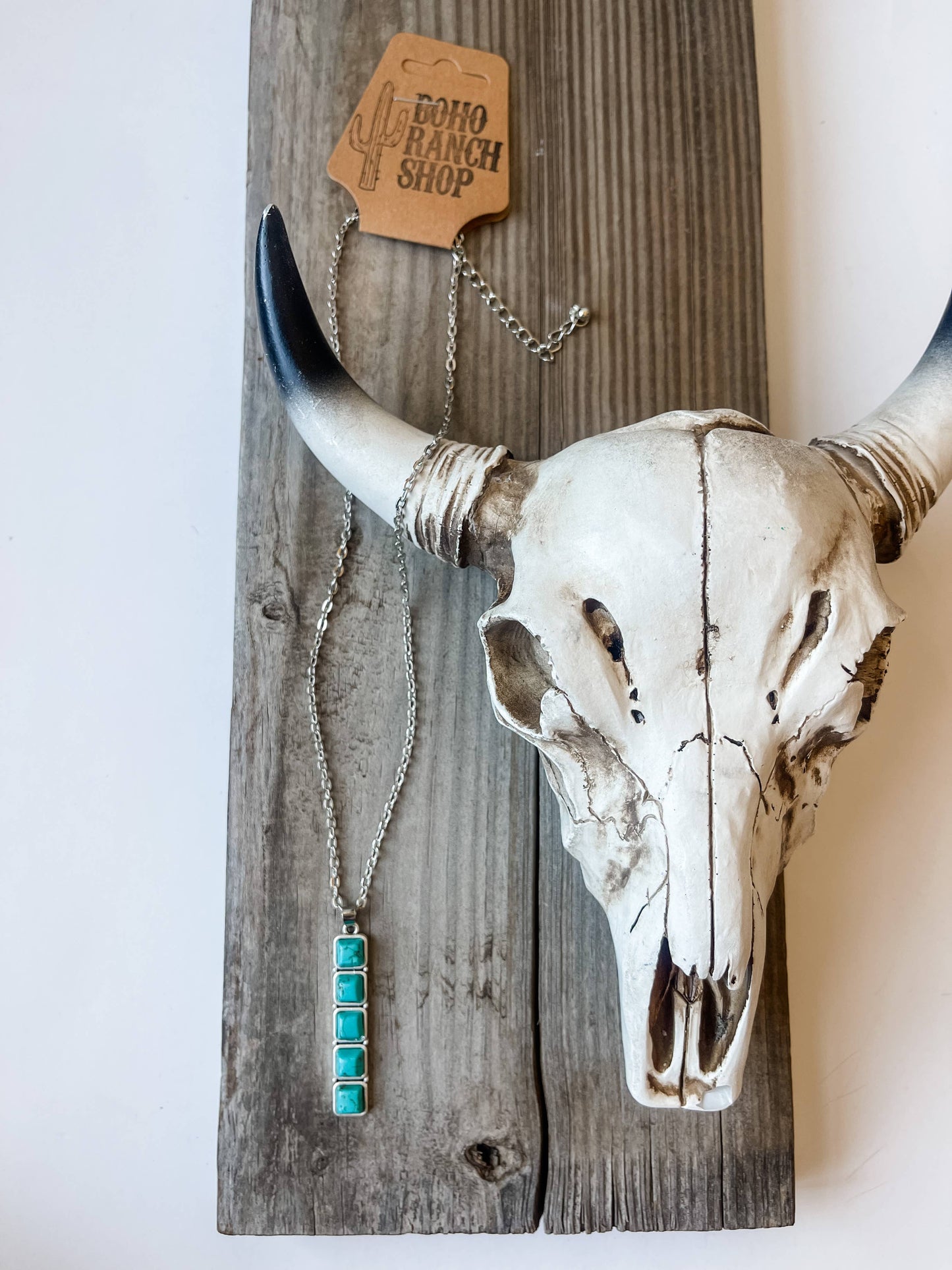Western Bar Turquoise Stone Necklace