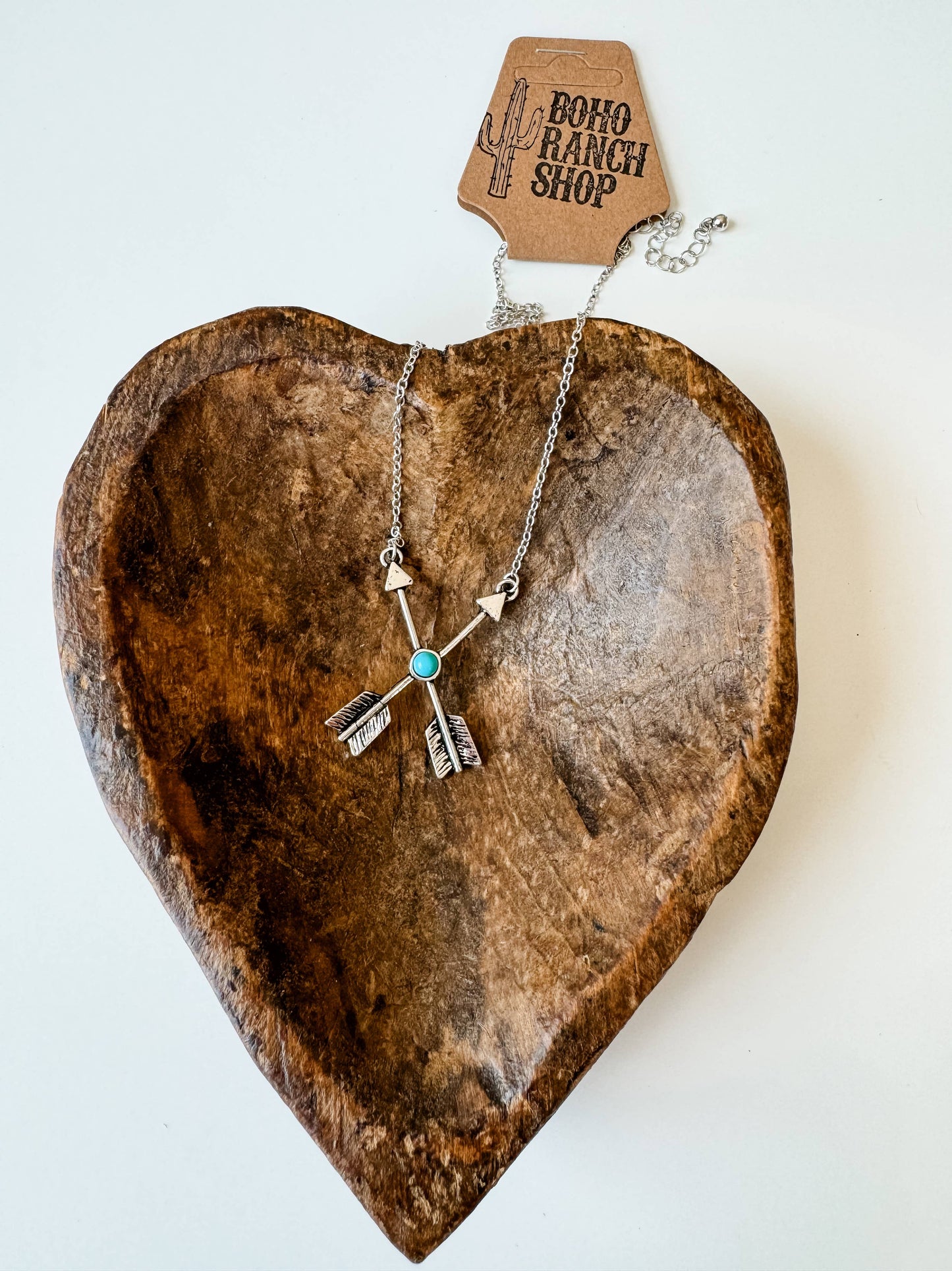Western 2 Arrow Necklace: TURQUOISE