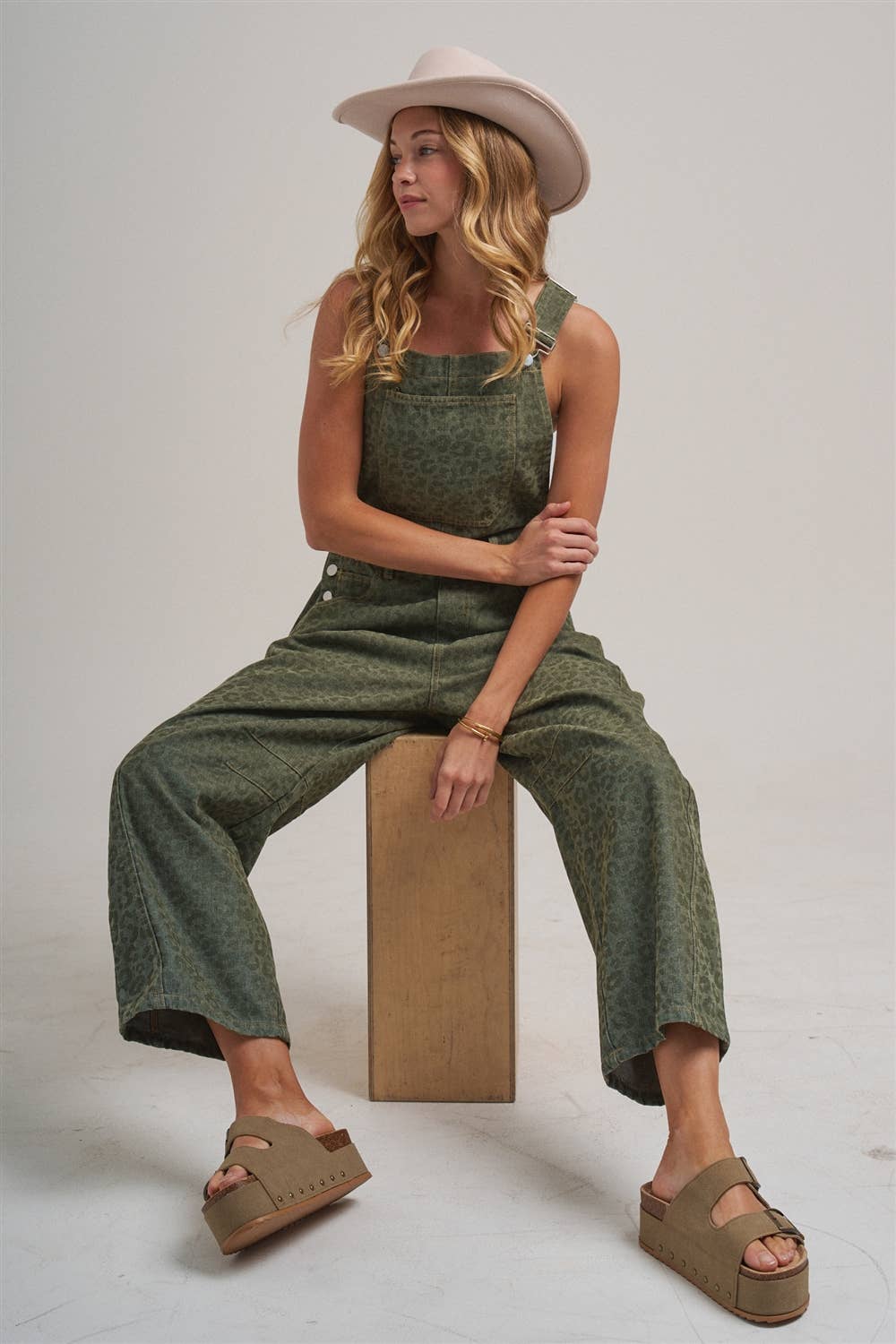 VINTAGE LEOPARD OVERALL JUMPSUIT_JLB80013-03: VINTAGE MOCHA / S-M-L(2-2-2)