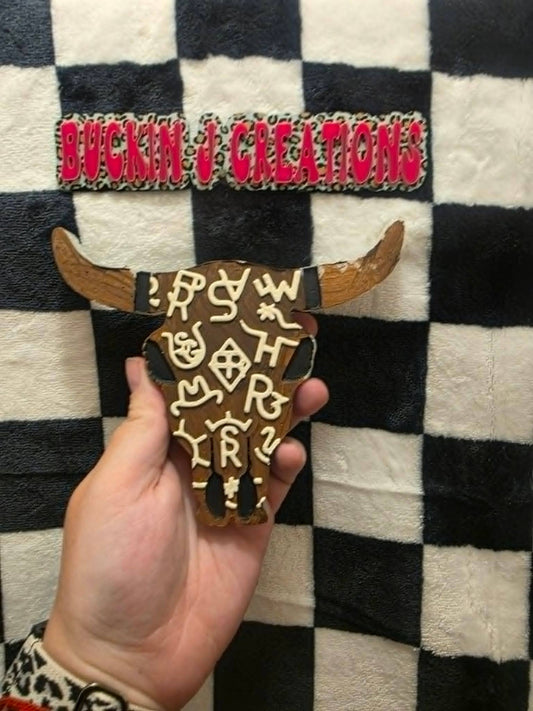Branded Cow Skull | Handmade Car Freshie