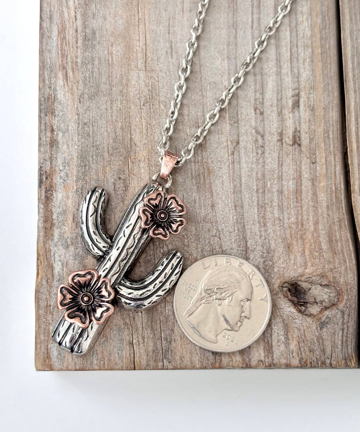 Western Style Cactus Pendant Necklace
