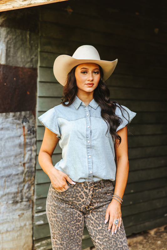 The dainty denim button up