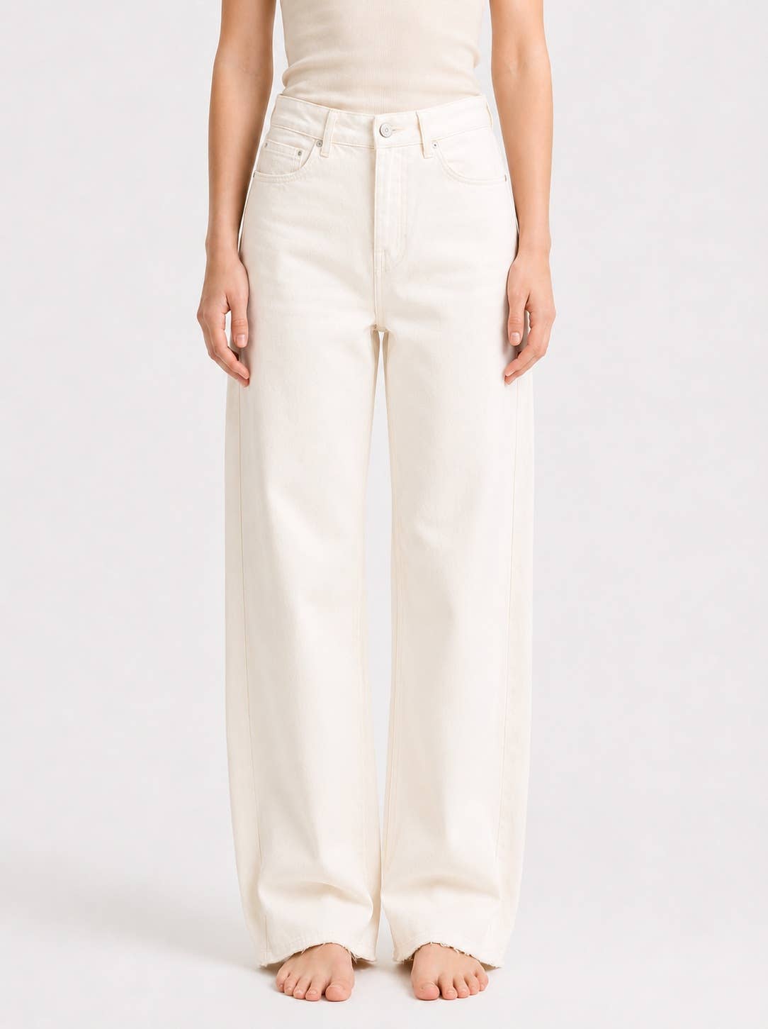 VINTAGE WIDE LEG JEANS: BROWN / XS-S-M-L(1-2-2-1)