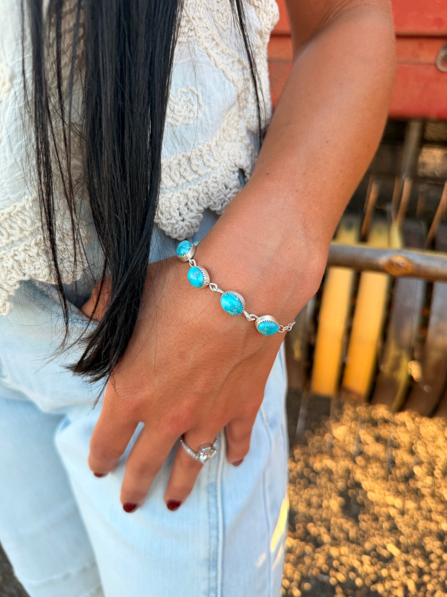 White water turquoise bracelet