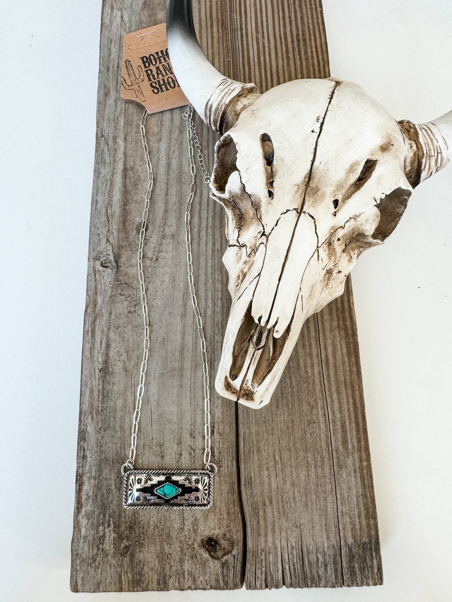 Western Aztec Pendant Necklace : PINK