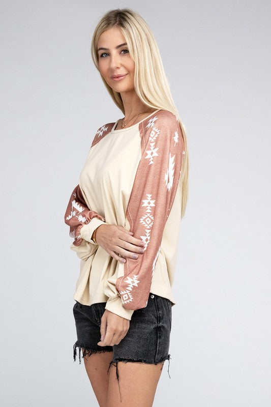 Aztec print long sleeve