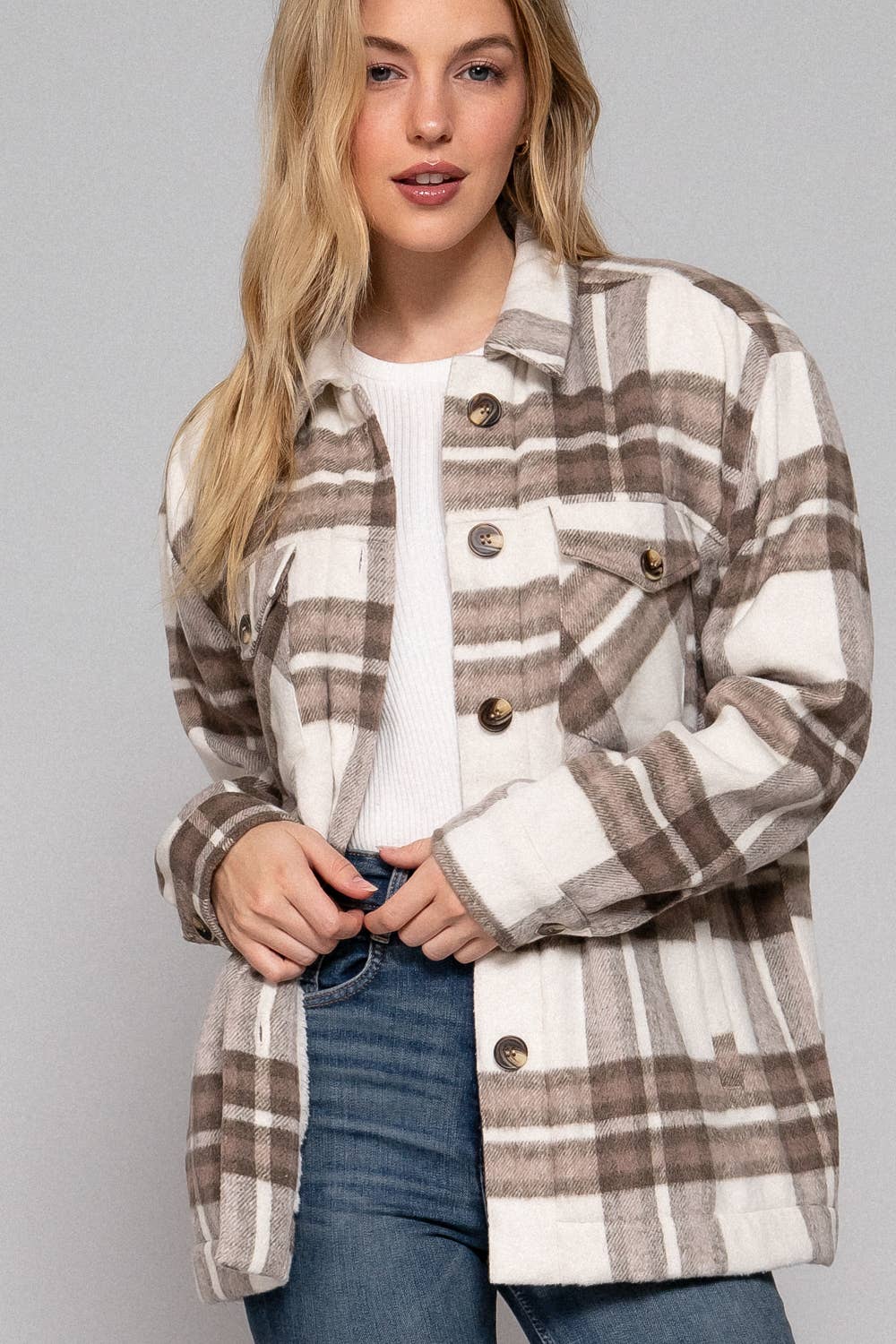 Plush Plaid Jacket