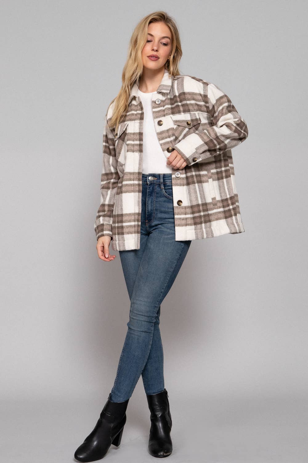 Plush Plaid Jacket