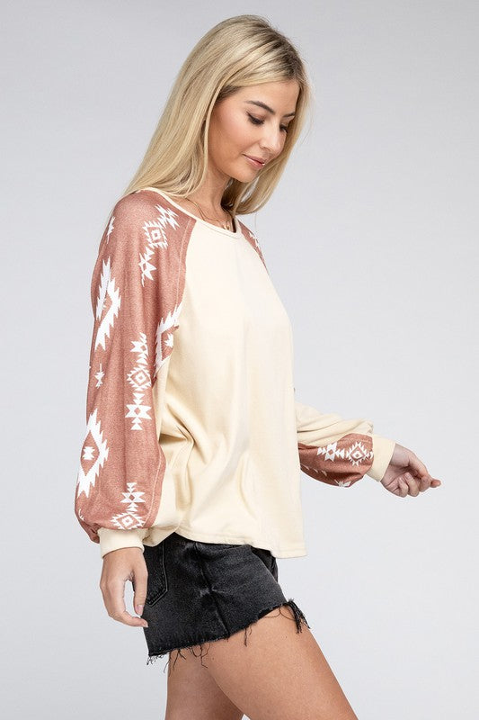 Aztec print long sleeve