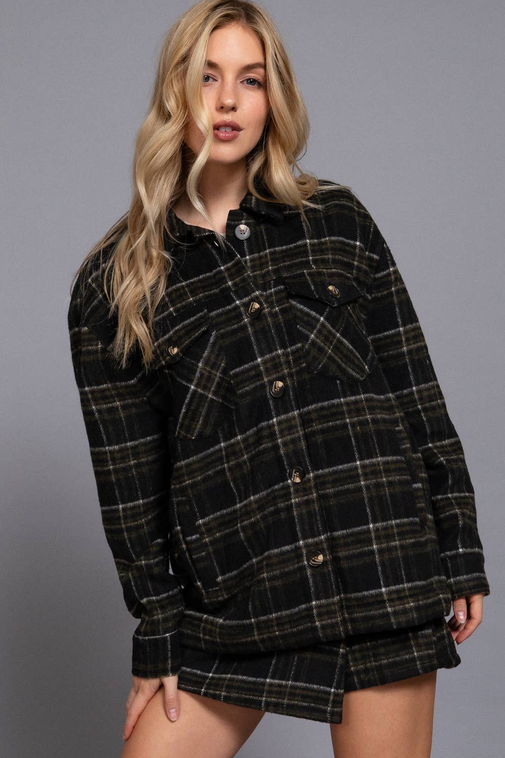 Plush Plaid Jacket