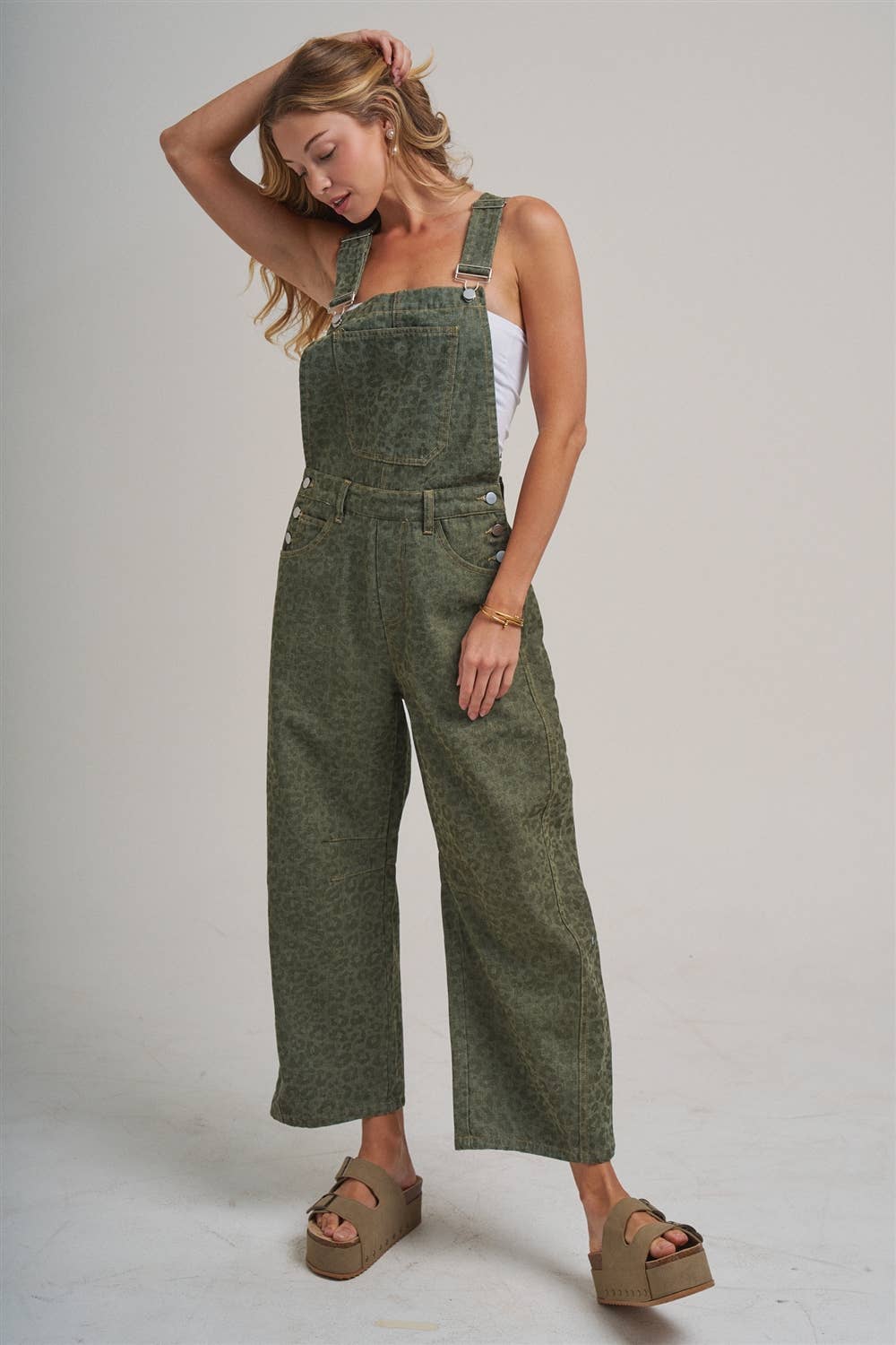 VINTAGE LEOPARD OVERALL JUMPSUIT_JLB80013-03: VINTAGE MOCHA / S-M-L(2-2-2)