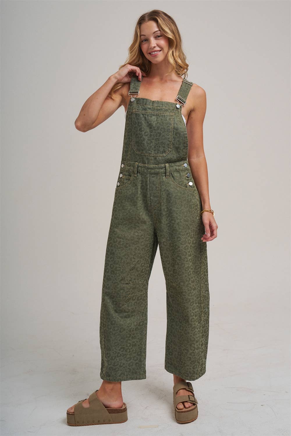 VINTAGE LEOPARD OVERALL JUMPSUIT_JLB80013-03: VINTAGE MOCHA / S-M-L(2-2-2)