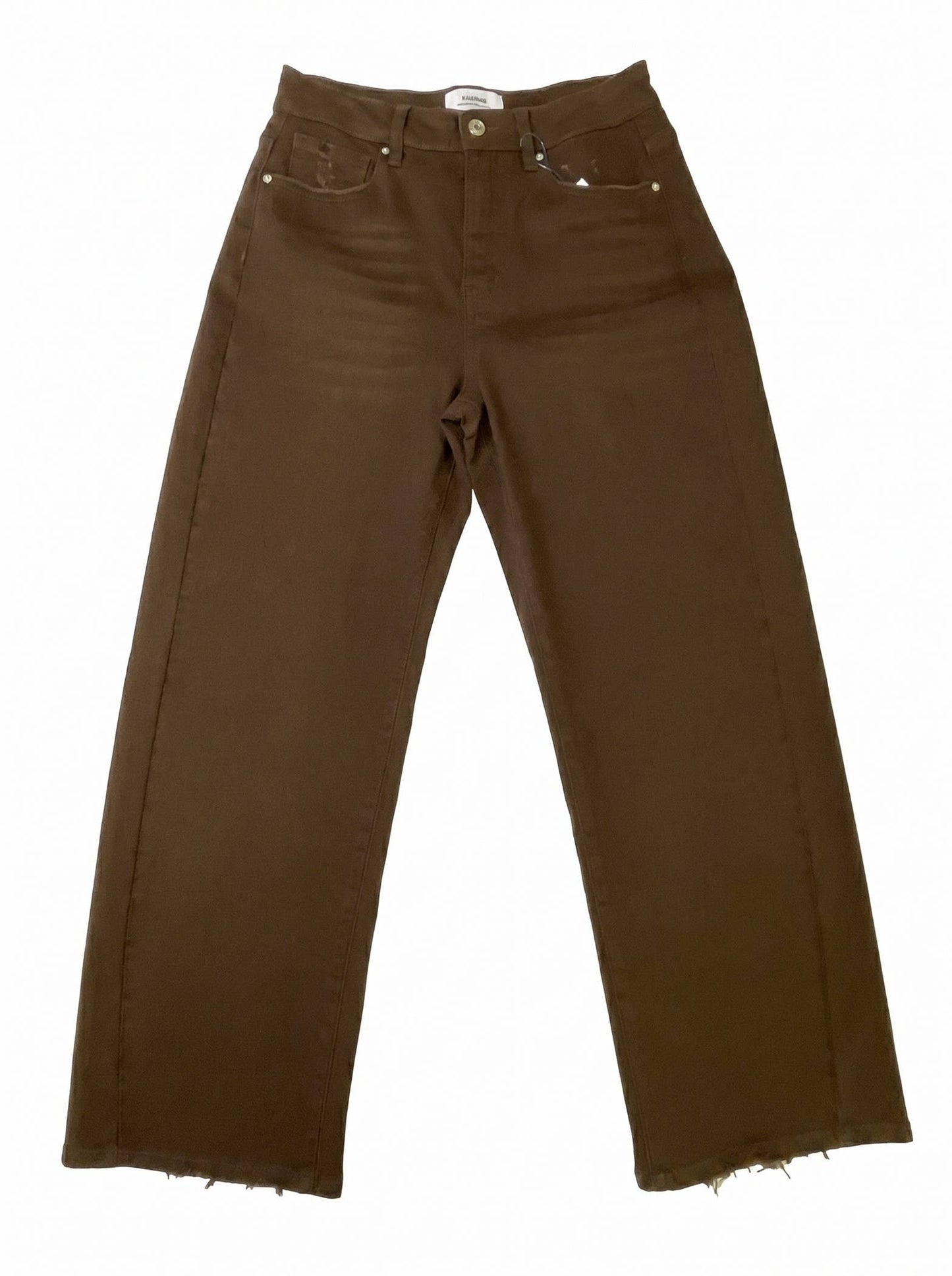 VINTAGE WIDE LEG JEANS: BROWN / XS-S-M-L(1-2-2-1)