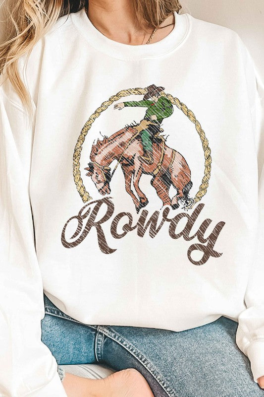 ROWDY COWBOY WESTERN WILD GRAPHIC SWEATSHIRT