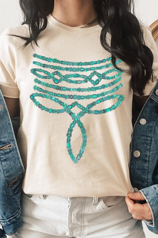 Turquoise Stone Boot Stitch Graphic T Shirts