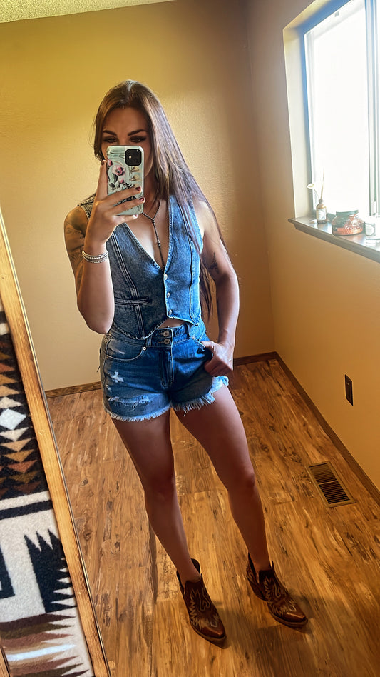 Vintage denim vest