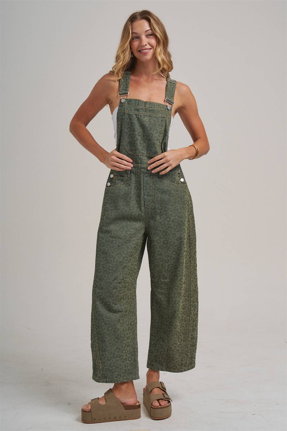 VINTAGE LEOPARD OVERALL JUMPSUIT_JLB80013-03: VINTAGE MOCHA / S-M-L(2-2-2)