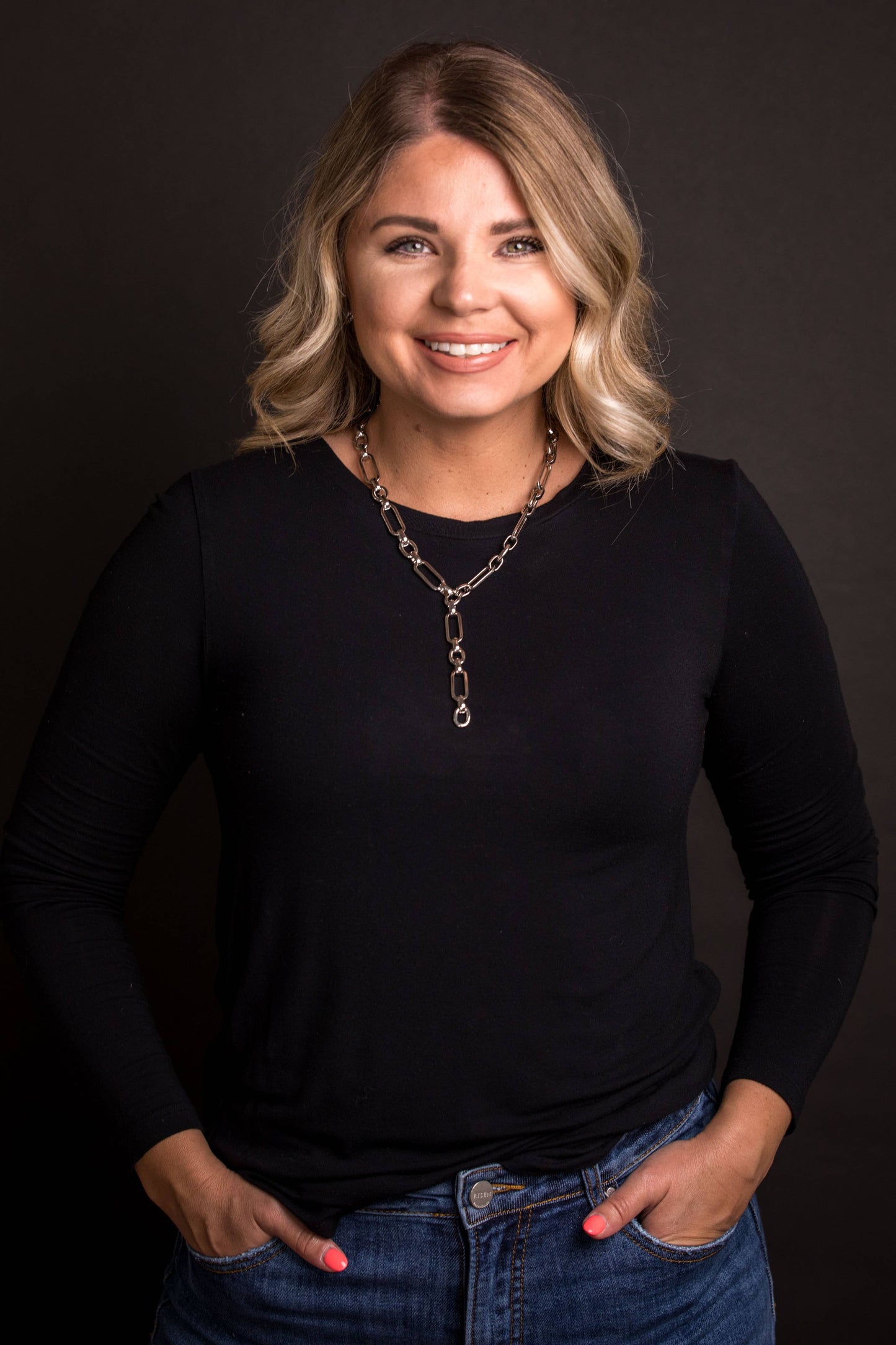 17" Silver Chunky Chain Y Necklace