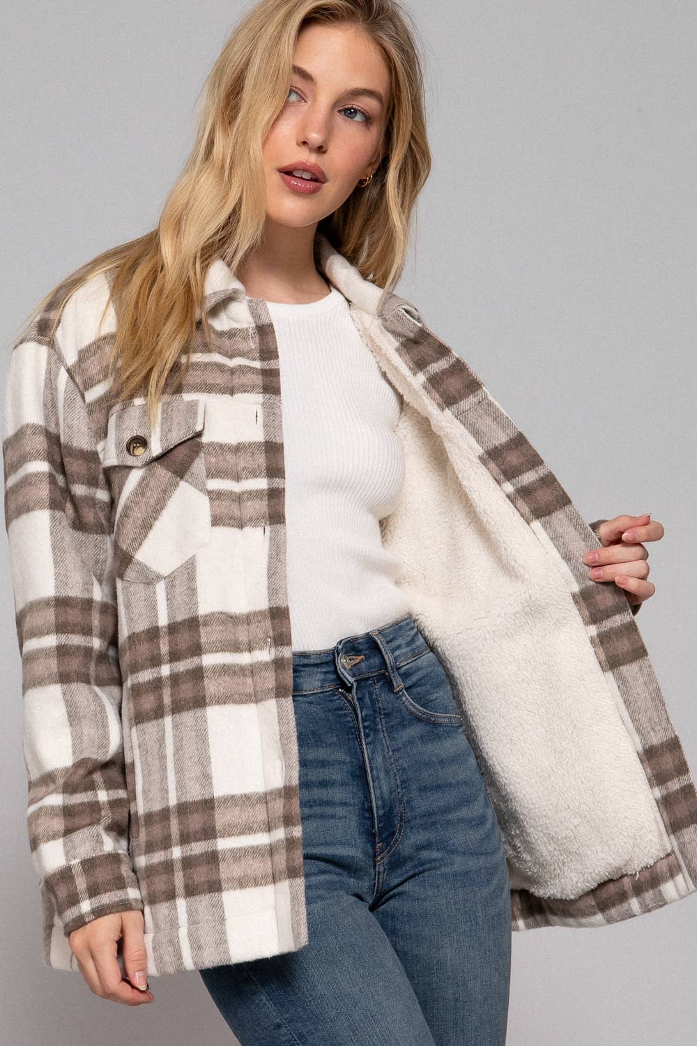 Plush Plaid Jacket