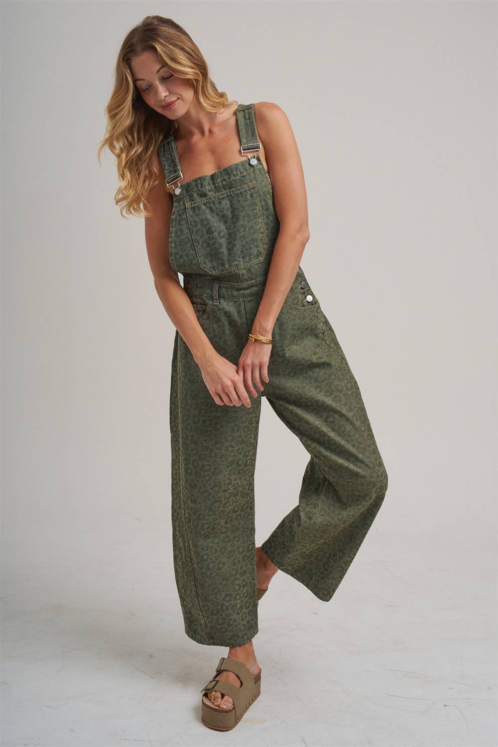 VINTAGE LEOPARD OVERALL JUMPSUIT_JLB80013-03: VINTAGE MOCHA / S-M-L(2-2-2)
