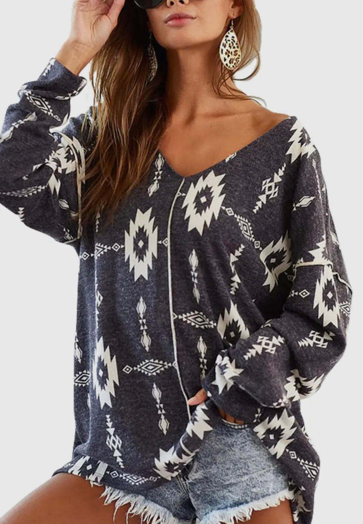 Grey tribal long sleeve