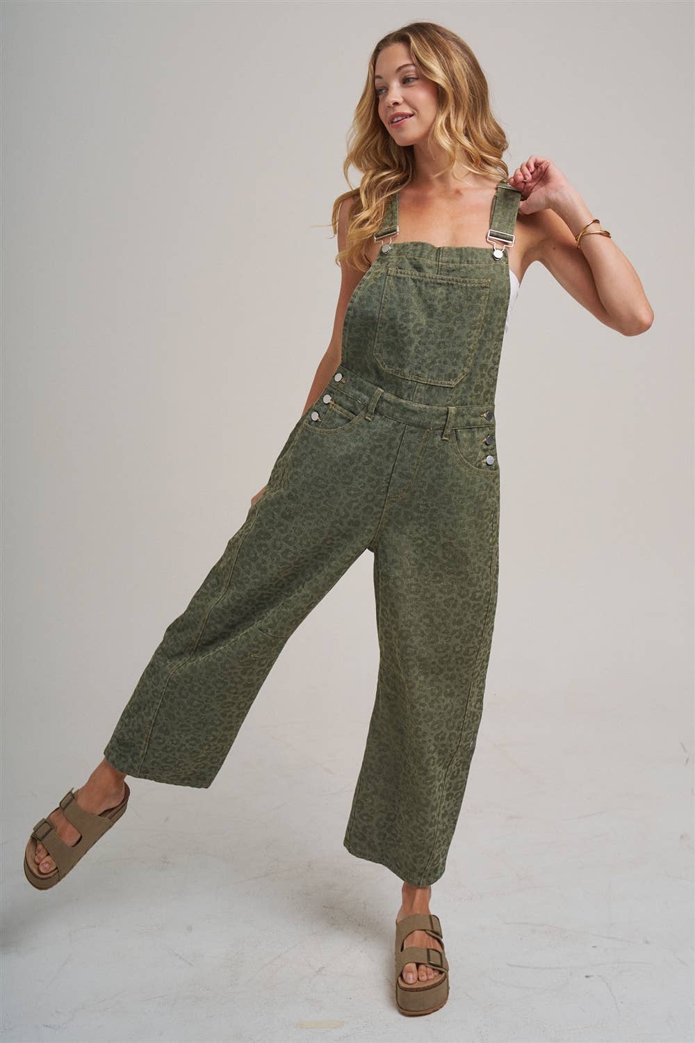 VINTAGE LEOPARD OVERALL JUMPSUIT_JLB80013-03: VINTAGE MOCHA / S-M-L(2-2-2)