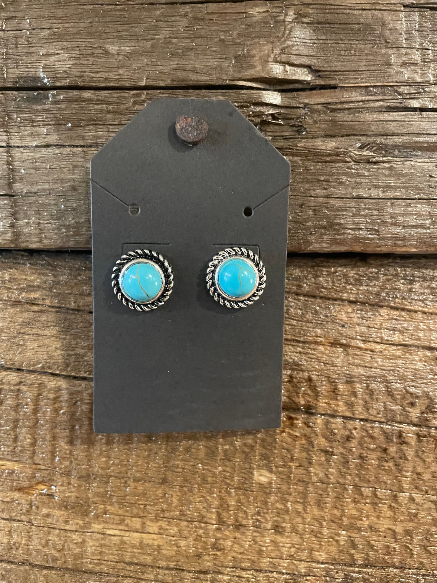 Round turquoise studs