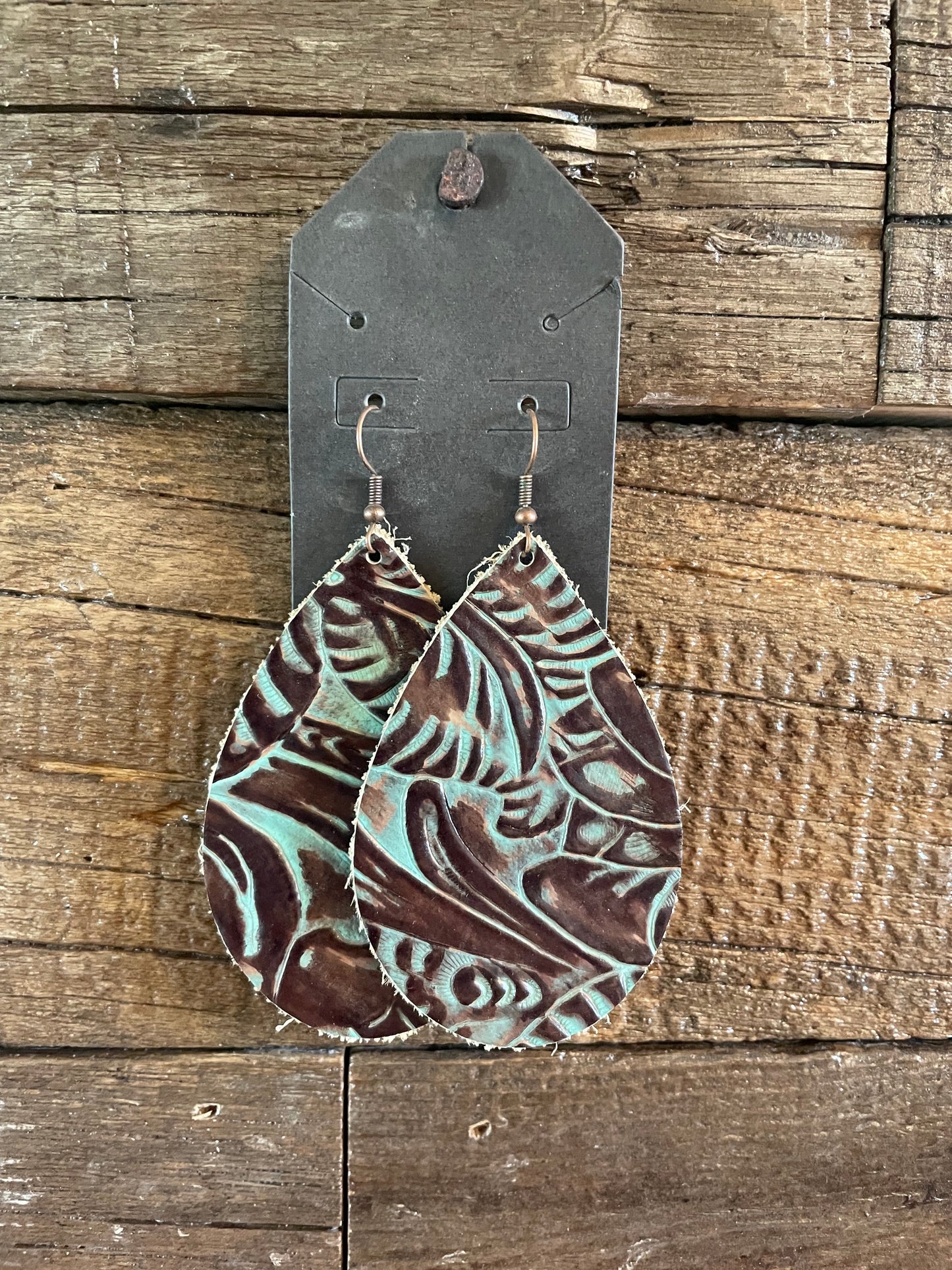 The turquoise paisley earrings