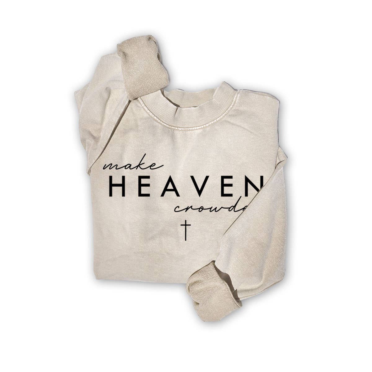 MAKE HEAVEN MINERAL GRAPHIC SWEATSHIRTS: MINERAL BROWN / S-M-L-XL(1-2-2-1)
