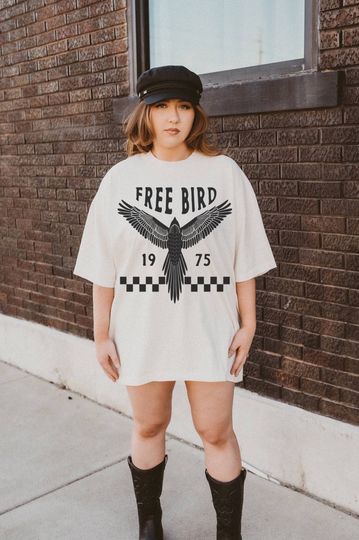 Freebird boho vintage trendy women’s tee - Ivory: M