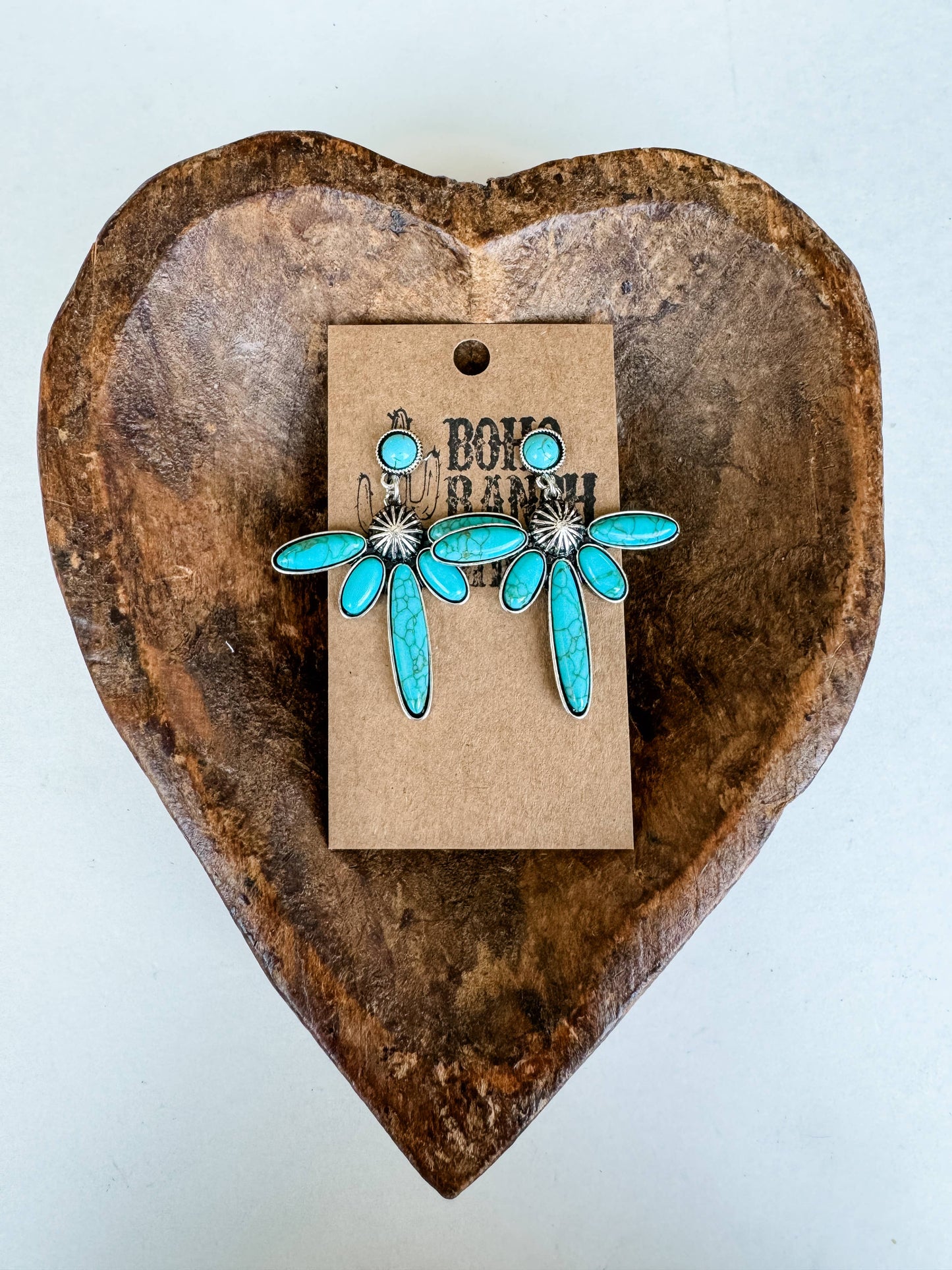 Thunderbird Stud Western Earrings: TURQUOISE