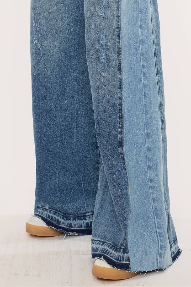 HIGH RISE WIDE LEG JEANS-KC5521M: MEDIUM / 11/29