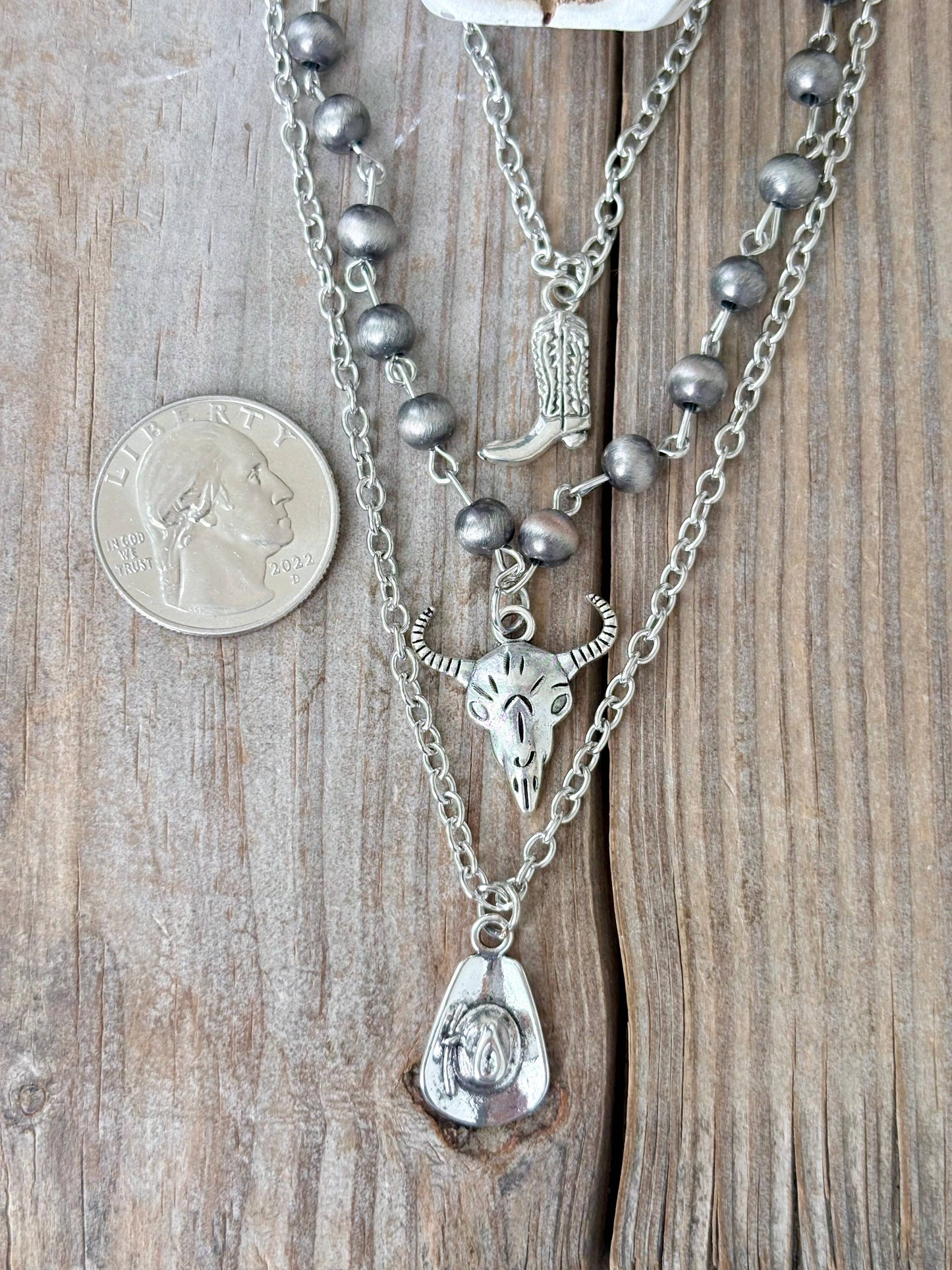 3 Layer Western Style Pendant Necklace Set