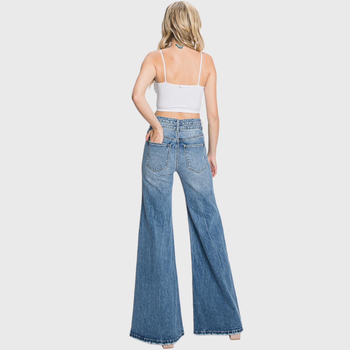 HIGH WAISTED COMFORT STRETCH VINTAGE WIDE LEG
