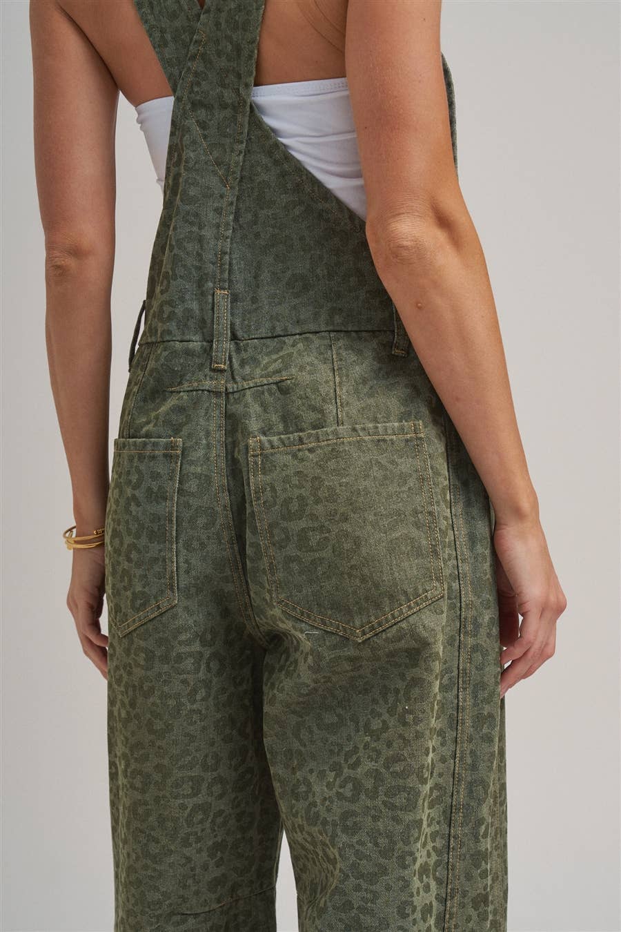 VINTAGE LEOPARD OVERALL JUMPSUIT_JLB80013-03: VINTAGE MOCHA / S-M-L(2-2-2)