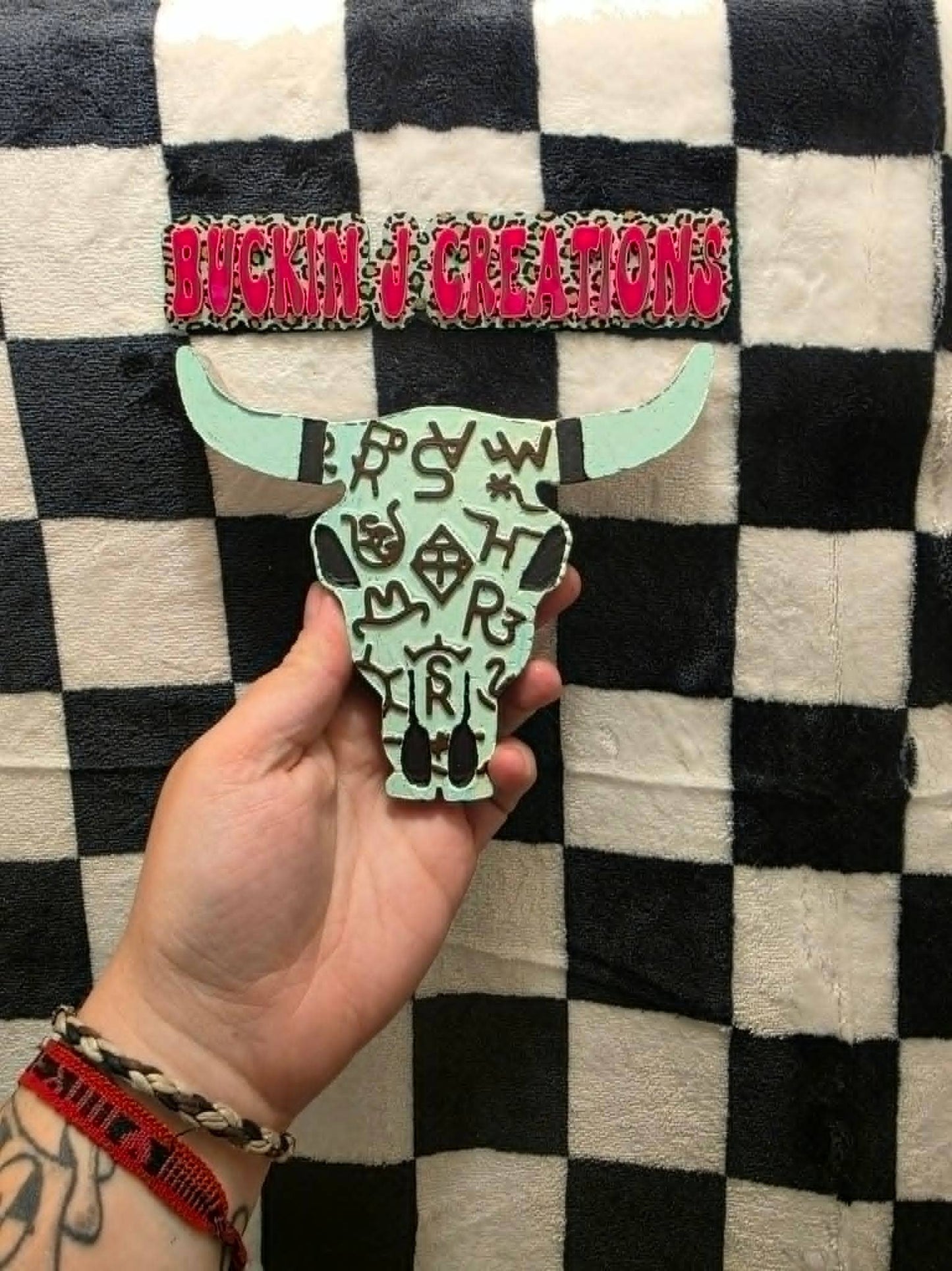 Branded Cow Skull | Handmade Car Freshie