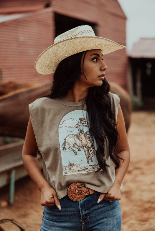 Gettin western | Western Graphic Muscle Tank
