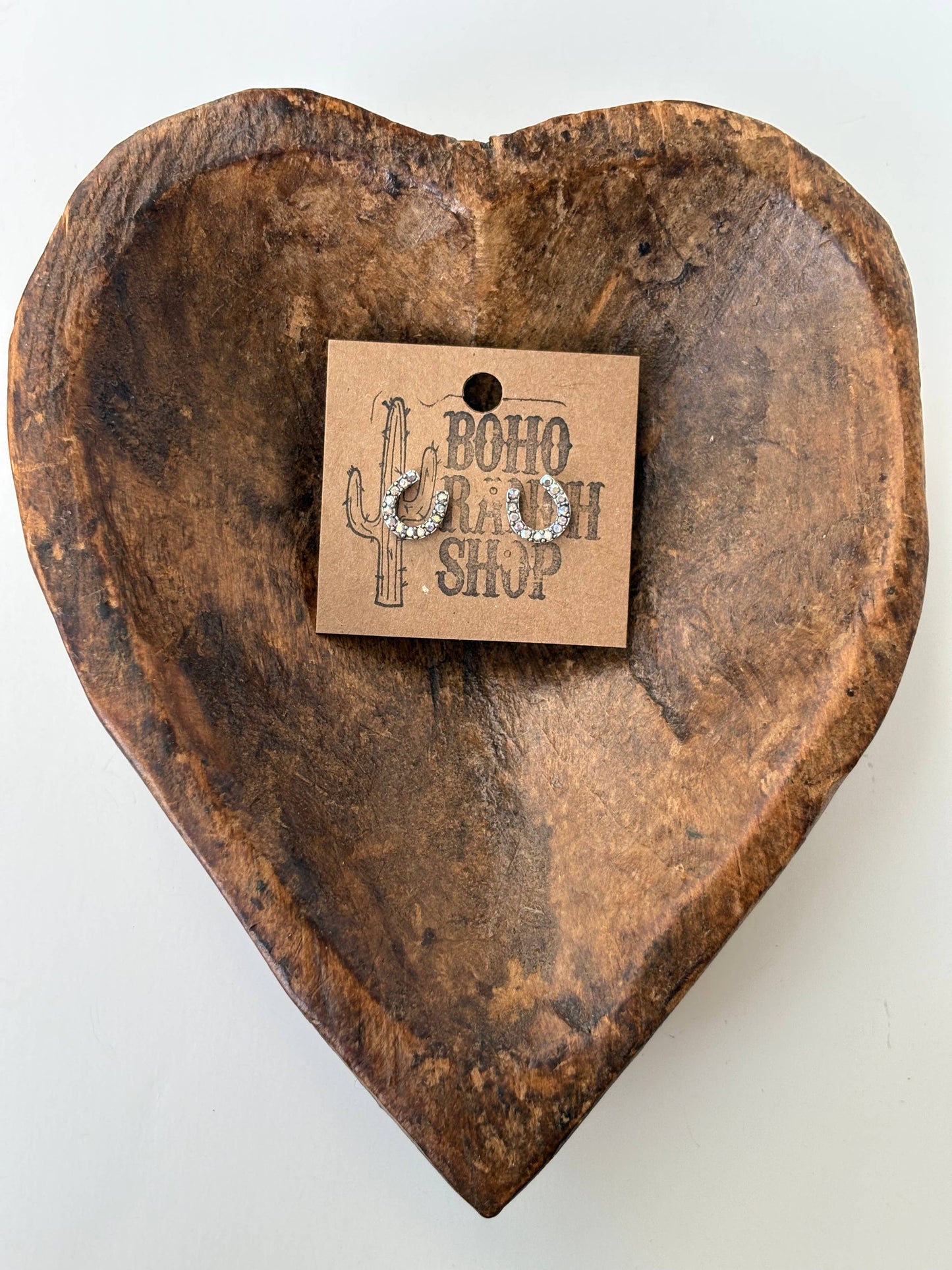 Dainty Western Style Horseshoe with Rhinestone Earrings