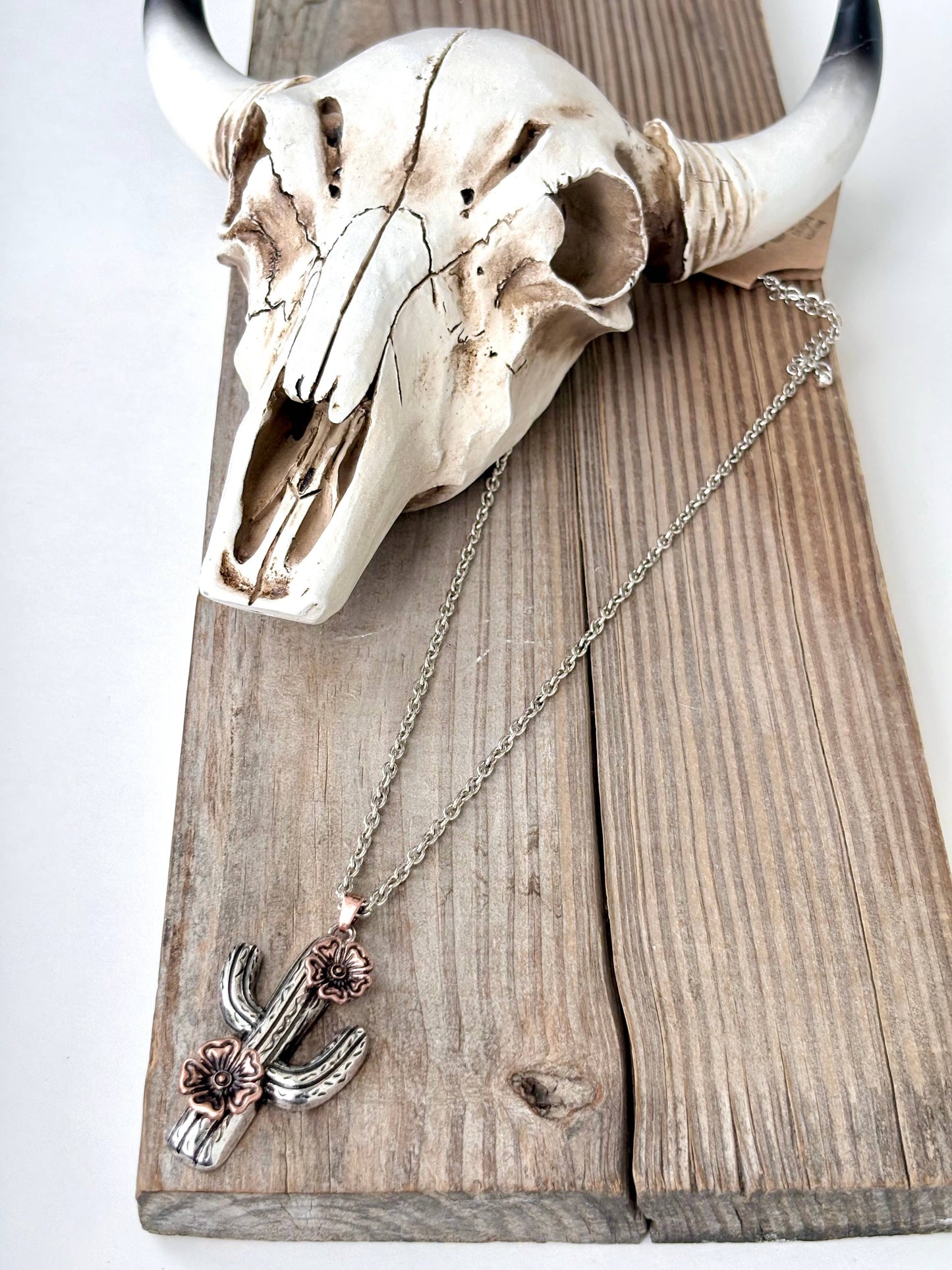 Western Style Cactus Pendant Necklace