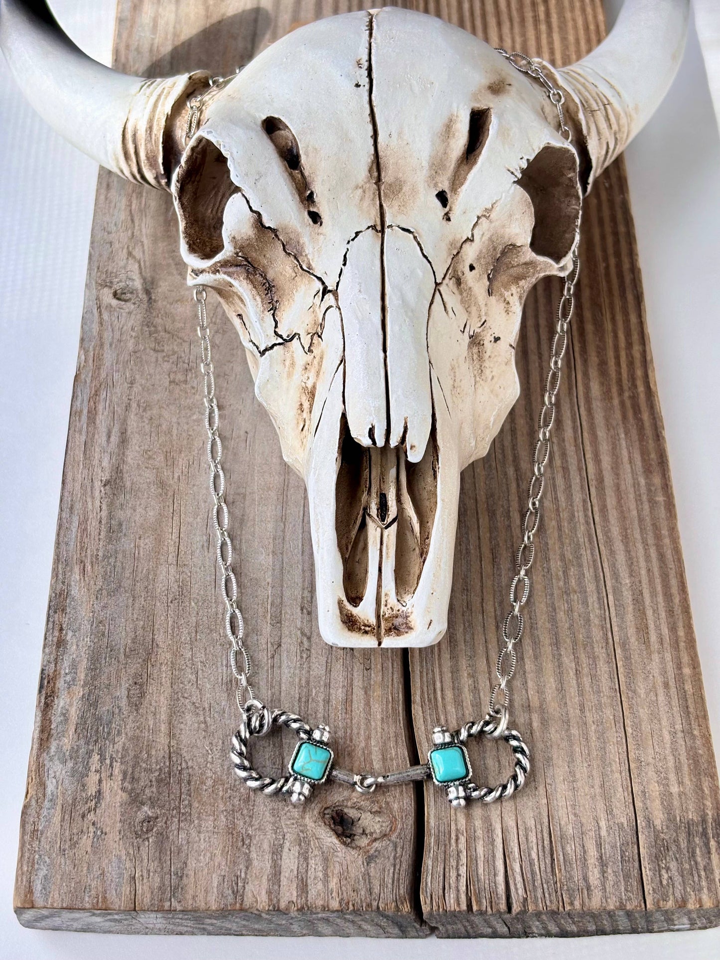 Western Style Horsebit  Pendant Link Chain Necklace