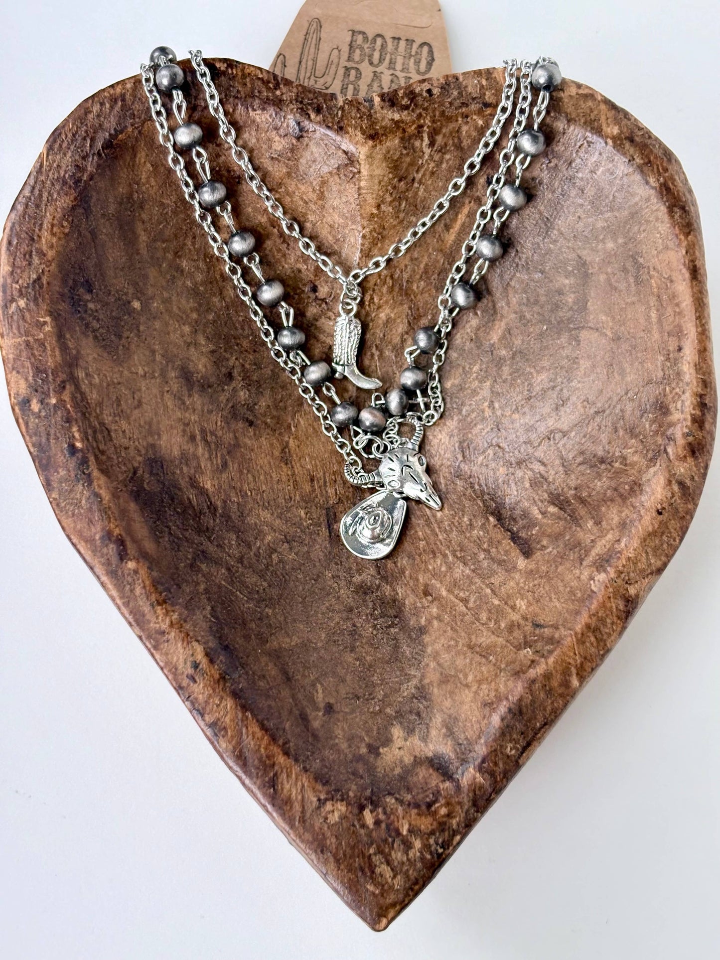 3 Layer Western Style Pendant Necklace Set