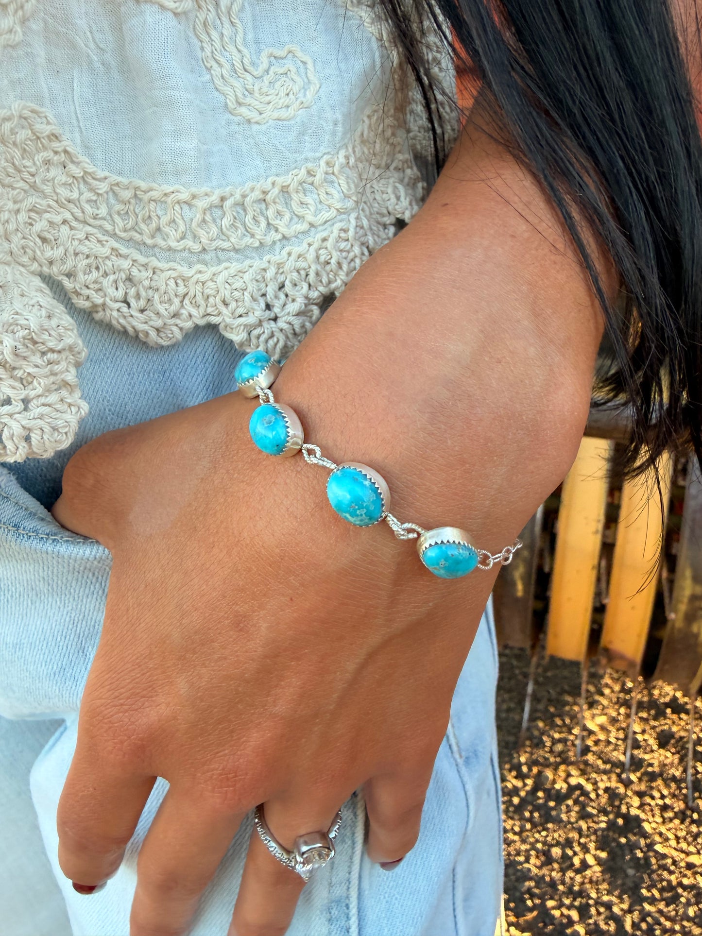 White water turquoise bracelet