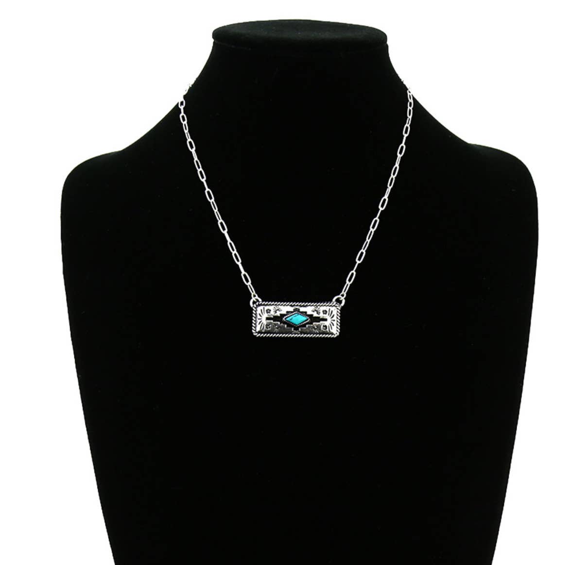 Western Aztec Pendant Necklace : PINK